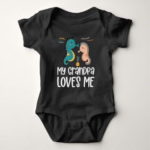 Cute Seahorses ⭐ My Grandpa Loves Me Baby Bodysuit