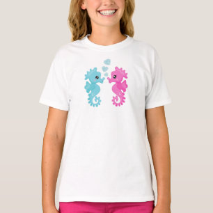 Cute Seahorses, Pink Seahorse, Blue Seahorse, Love T-Shirt