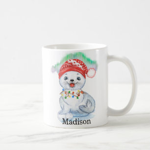 Cute Seal Antarctica Hot Chocolate Name Coffee Mug