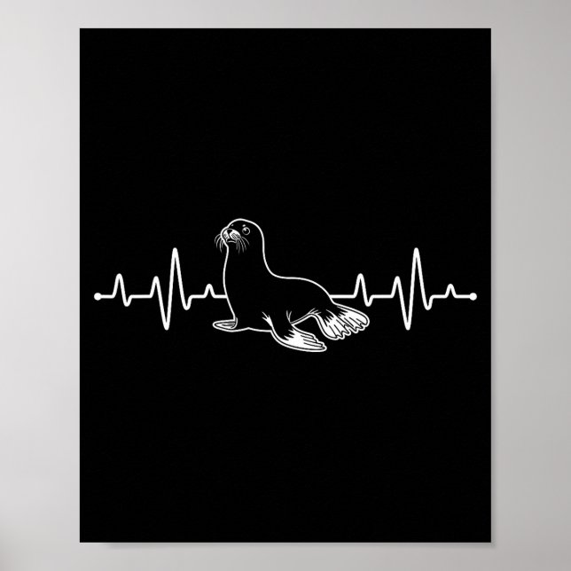 Cute Seal Art For Men Women Kids Sea Lion Seal Lov Poster (Front)