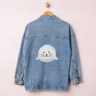 cute seal denim jacket