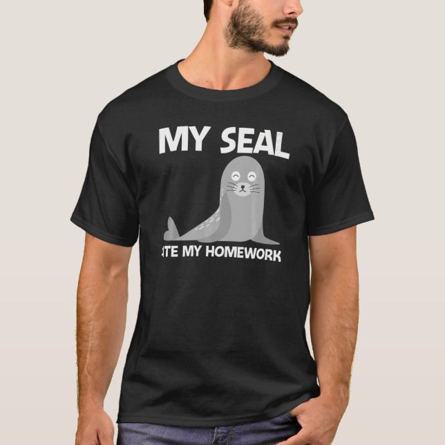 Cute Seal For Kids Boys Sea Lion Zoo Animal T-Shirt (Front)