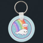 Cute Seal of Approval Key Ring<br><div class="desc">Super kawaii baby seal with the funny text "I approve." He is the seal of approval.</div>