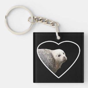 Cute Seal Resting Marine Mammal Beach Scene Ocean  Key Ring