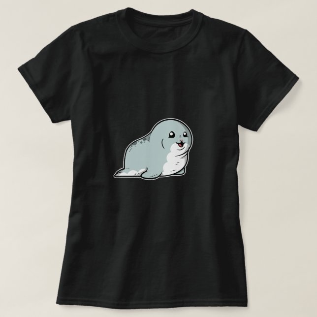 Cute Seal Sea Animal T-Shirt (Design Front)