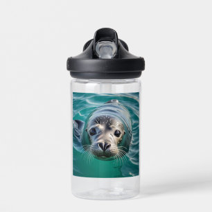 Cute Seal Sticking Head out of Water Personalised Water Bottle