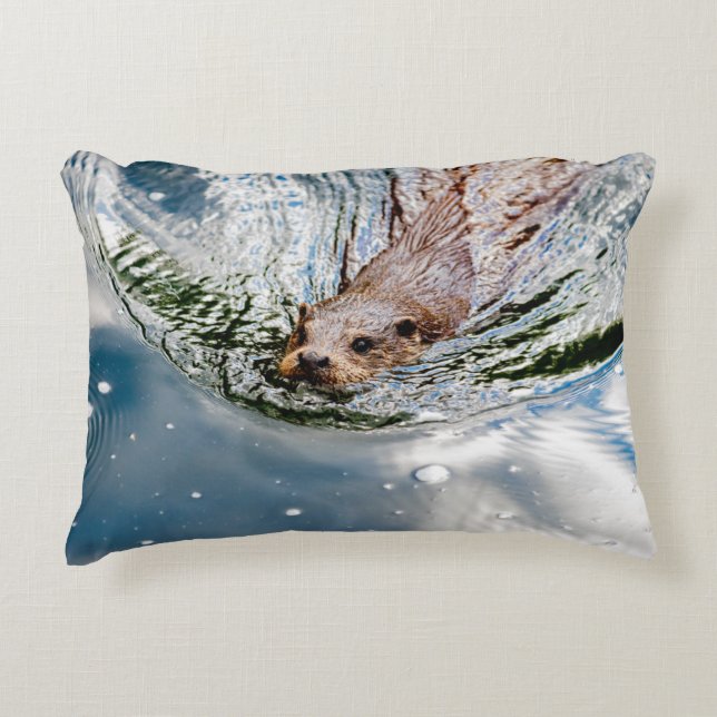 CUTE SEAL SWIMMING DECORATIVE CUSHION (Front)