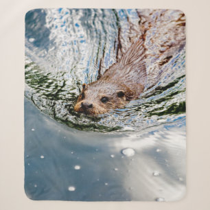 CUTE SEAL SWIMMING SHERPA BLANKET