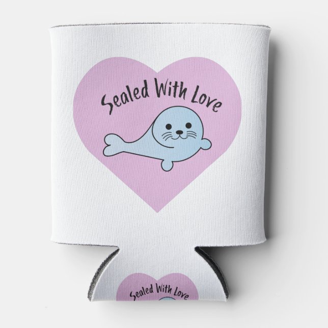 Cute Sealed with Love Can Cooler (Front)