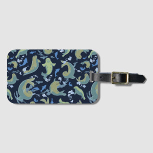 Cute Seals Deep Blue Luggage Tag