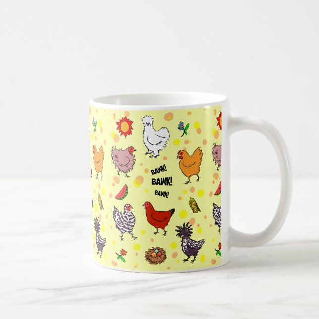 Cute seamless chickens pattern cartoon coffee mug (Right)