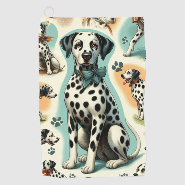 Cute Seamless Dalmatian Golf Towel (Front)