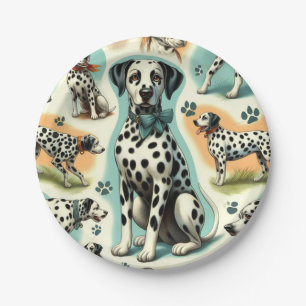 Cute Seamless Dalmatian Paper Plate