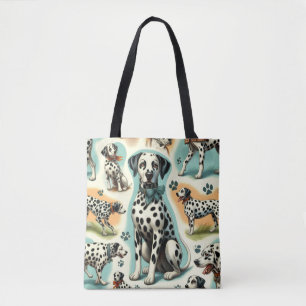 Cute Seamless Dalmatian Tote Bag