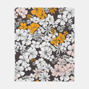 Cute Seamless Ditsy Floral Pattern. Colourful flow Fleece Blanket