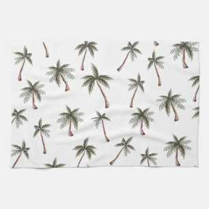 Cute Seamless Palm Trees Pattern, Summer Gift Tea Towel