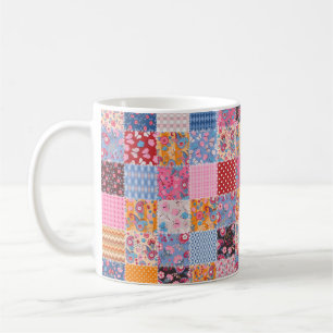 Cute seamless patchwork pattern coffee mug