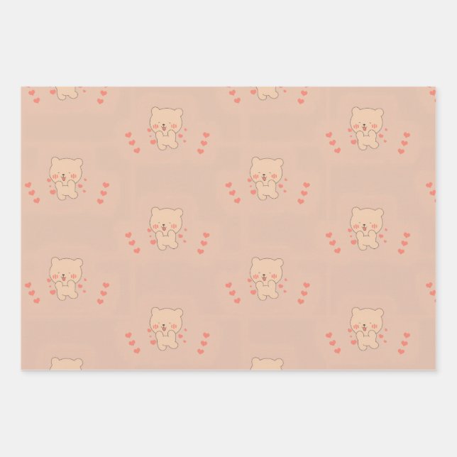 “Cute seamless pattern featuring adorable animals. Wrapping Paper Sheet (Front)
