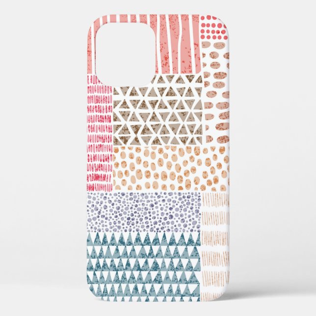 Cute seamless pattern in patchwork style. Simple d Case-Mate iPhone Case (Back)