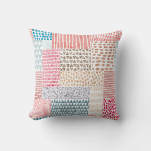 Cute seamless pattern in patchwork style. Simple d Cushion
