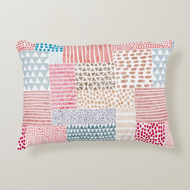 Cute seamless pattern in patchwork style. Simple d Decorative Cushion (Front)