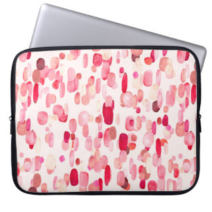 Cute seamless pattern of pink, red and beige spots laptop sleeve