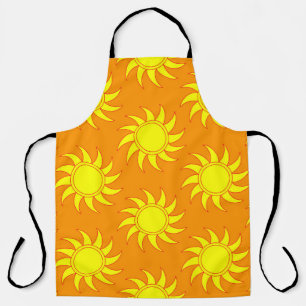 Cute seamless pattern of sun. Doodle hand drawn st Apron