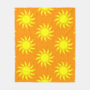 Cute seamless pattern of sun. Doodle hand drawn st Fleece Blanket