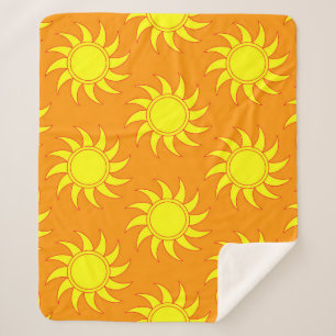 Cute seamless pattern of sun. Doodle hand drawn st Sherpa Blanket