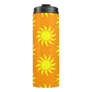 Cute seamless pattern of sun. Doodle hand drawn st Thermal Tumbler