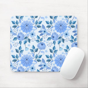 cute Seamless pattern with flowers and leaves on b Mouse Mat