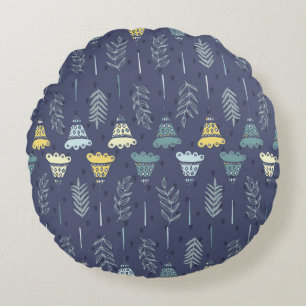 Cute seamless texture with perfect natural leaves. round cushion