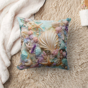 Cute seashell pattern beach house style cushion