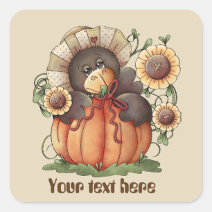Cute Seasonal Fall scarecrow customisable sticker