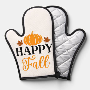 Cute Seasonal Happy Fall Pumpkin Baking Oven Mitt