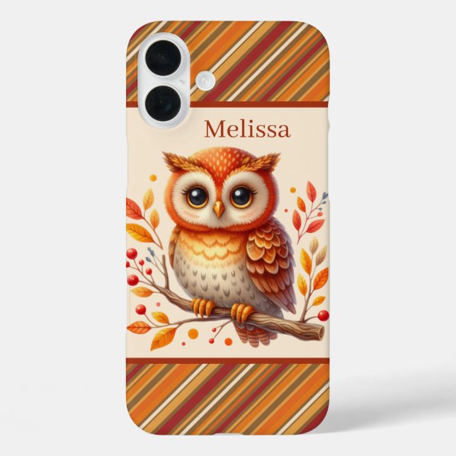Cute Seasonal owl add name  Case-Mate iPhone Case (Back)
