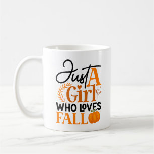 Cute Seasonal Pumpkin Girl Who Loves Fall  Coffee Mug