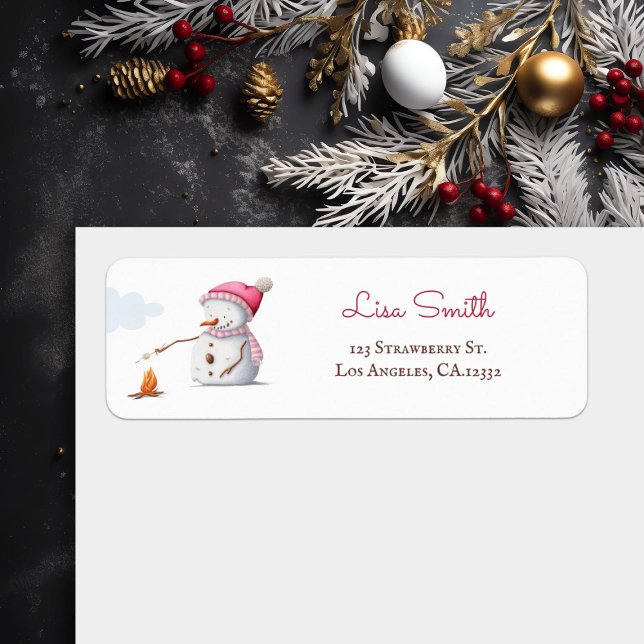 Cute Seasonal Snowman Roasting Marshmallows Winter (Creator Uploaded)