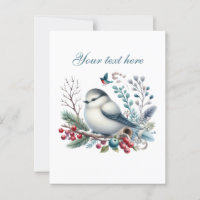 Cute Seasonal Winter bird add text 