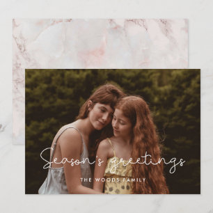 Cute Season's Greetings Family Photo Holiday Card