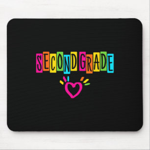 Cute Second Grade Heart First Day Of School Girls Mouse Mat