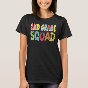Cute Second Grade Squad Teacher Kids Back To Scho T-Shirt