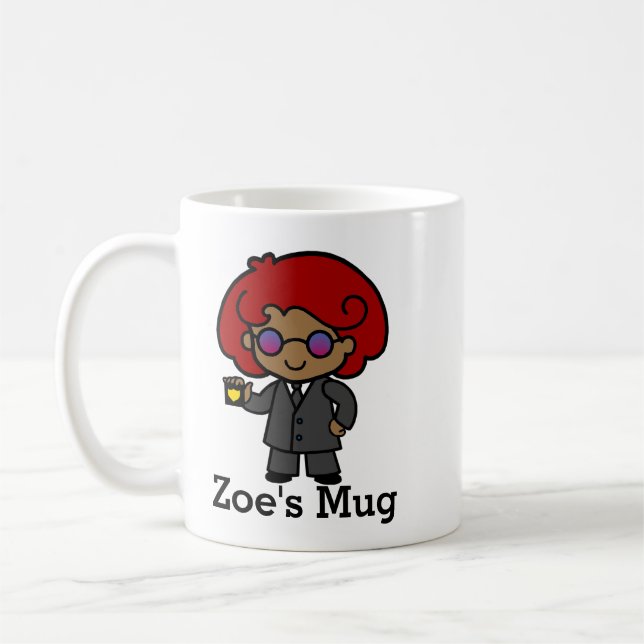 Cute Secret Agent Girl Coffee Mug (Left)