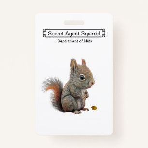Cute Secret Agent I.D. Name Badge  ID Badge
