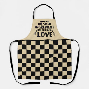 Cute secret ingredient love word art apron