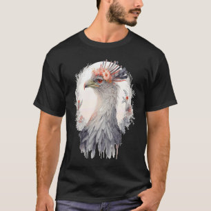 Cute Secretary Bird Flower Crown Floral Exotic Bir T-Shirt
