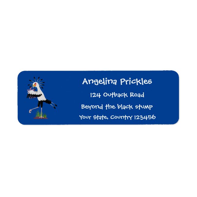 Cute secretary bird writing notes cartoon  (Front)