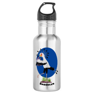 Cute secretary bird writing notes cartoon 532 ml water bottle