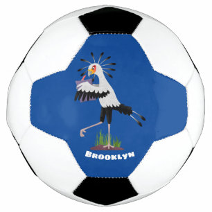 Cute secretary bird writing notes cartoon football