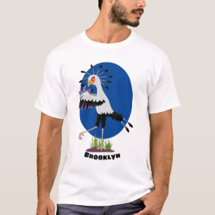 Cute secretary bird writing notes cartoon T-Shirt